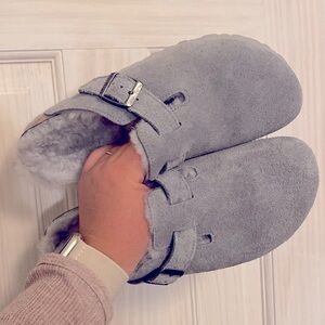 BIRKENSTOCK Boston Shearling/Suede 39 Narrow RARE